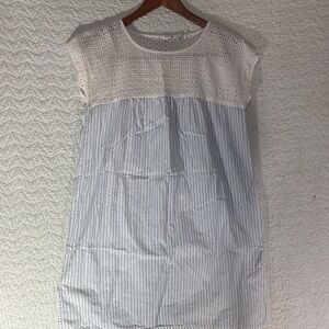 Workshop Republic Clothing Lace Top Striped Mini Dress